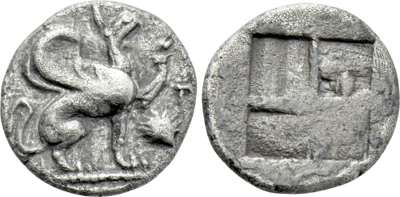 IONIA. Teos. Trihemiobol (Circa 450-425 BC). 

Obv: Griffin seated right, rais...