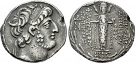 SELEUKID KINGDOM. Demetrios III Eukairos (97/6-88/7 BC). Tetradrachm. Damaskos. Dated SE 217 (96/5 BC).