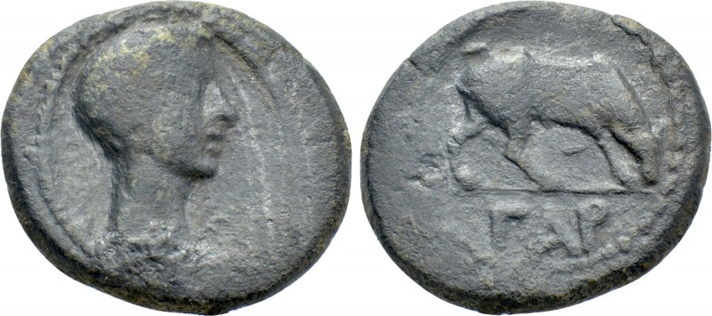 TROAS. Gargara. Augustus (27 BC-14 AD). Ae. 

Obv: Bare head right.
Rev: ΓΑΡ....
