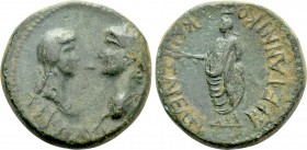 LYDIA. Tralles (as Caesarea). Claudius with Messalina (41-54). Ae.