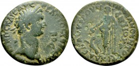 CARIA. Antioch. Domitian (81-96). Ae. Ti. Kl. Aglaos Frougi, epimeletes.