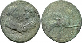 CARIA. Stratonicea. Caracalla with Plautilla (198-217). Medallic Ae. Kl. Nikephoros Dionysios, prytanis for the second time.