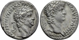 CAPPADOCIA. Caesarea. Nero with Divus Claudius (54-68). Didrachm.