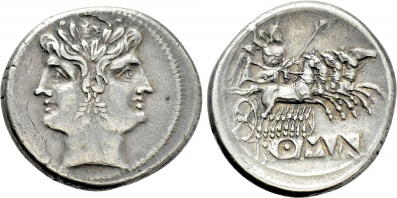 ANONYMOUS. Didrachm or Quadrigatus (Circa 225-214 BC). Uncertain mint. 

Obv: ...