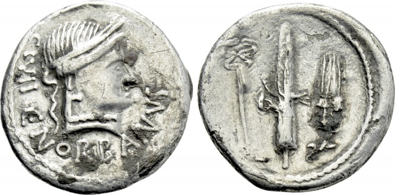 C. NORBANUS. Denarius (83 BC). Contemporary imitation of Rome. 

Obv: C NORBAN...