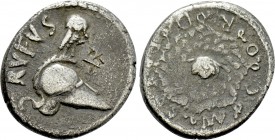 MN. CORDIUS RUFUS. Denarius (46 BC). Rome.