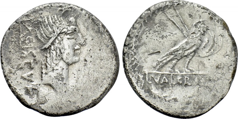 L. VALERIUS ACISCULUS. Fourrée Denarius (45 BC). Imitating Rome. 

Obv: ACISCV...