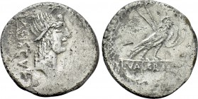 L. VALERIUS ACISCULUS. Fourrée Denarius (45 BC). Imitating Rome.