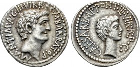 MARK ANTONY and OCTAVIAN. Denarius (41 BC). M. Barbatius Pollio, quaestor pro praetore. Ephesus.