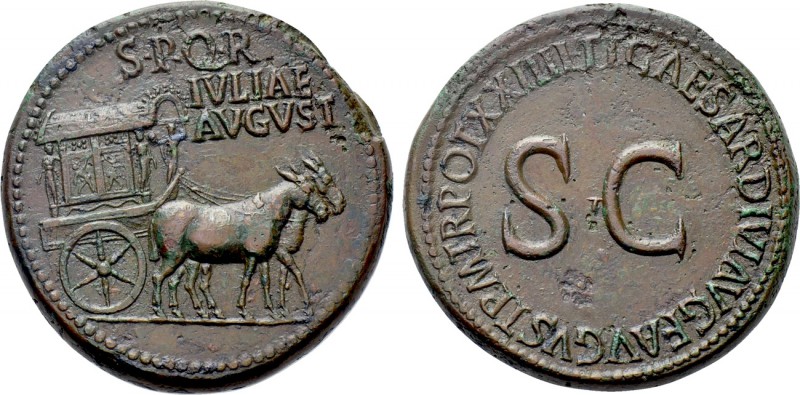JULIA AUGUSTA (LIVIA) (Augusta, 14-29). Sestertius. Rome.

Obv: S P Q R / IVLI...