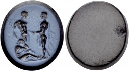 ROMAN EMPIRE. Gem depicting Hermes and Other Figures: Glass.