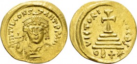 TIBERIUS II CONSTANTINE (578-582). Gold Solidus. Constantinople. Light weight issue of 22 siliquae.