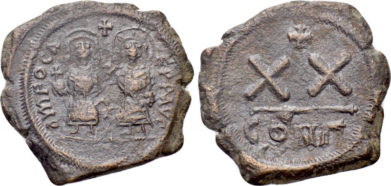 PHOCAS with LEONTIA (602-610). Half Follis. Constantinople. 

Obv: δ M FOCAЄ P...