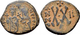 PHOCAS with LEONTIA (602-610). Half Follis. Antioch. Dated RY 2 (603/4).