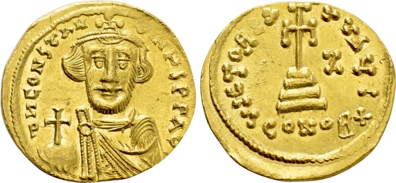 CONSTANS II (641-668) GOLD Solidus. Constantinople. Dated IY 7 (648/9). 

Obv:...