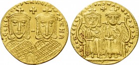 LEO IV with CONSTANTINE VI, LEO III and CONSTANTINE V (775-780 BC). GOLD Solidus. Constantinople.