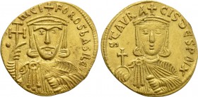 NICEPHORUS I with STAURACIUS (802-811 BC). GOLD Soldius. Constantinople.