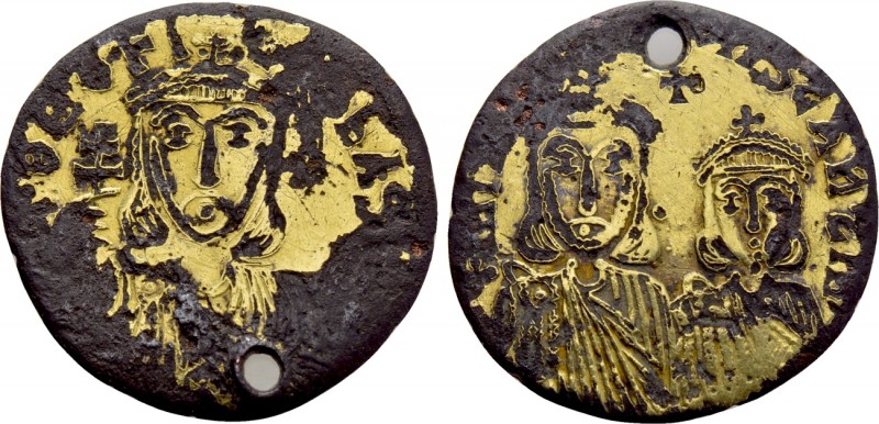THEOPHILUS with CONSTANTINE and MICHAEL II (829-842). Fourrée Solidus. Constanti...
