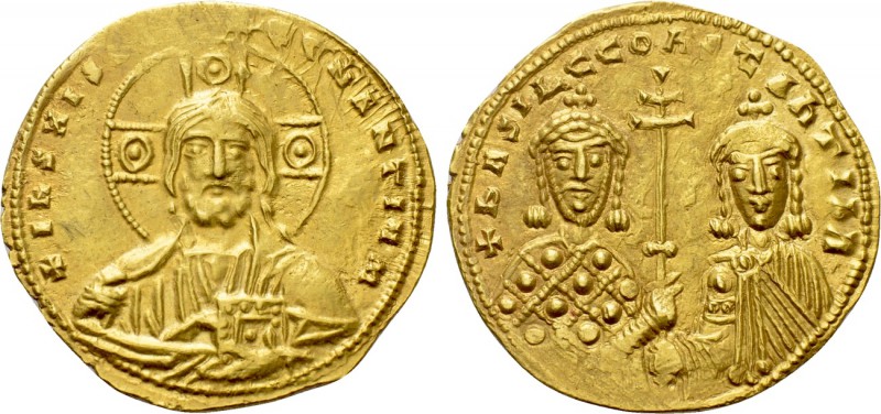 BASIL II BULGAROKTONOS with CONSTANTINE VIII (976-1025). GOLD Histamenon Nomisma...