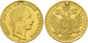 AUSTRIA. Franz Joseph I (1848-1916). GOLD Ducat (1863-V). Venezia (Venice).
