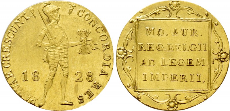 BELGIUM. William I (1815-1830). GOLD Ducat (1828). Brussels. 

Obv: CONCORDIA ...