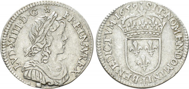 FRANCE. Louis XIV (1643-1715). 1/12 Écu (1659-I). Limoges. 

Obv: LVD XIIII D ...