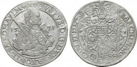 GERMANY. Sachsen. Augustus (1553-1586). Reichstaler (1571). Dresden.