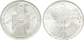 GERMANY. Federal Republic. 5 Deutsche Mark (1952-D). München. Commemorating the 100th anniversary of the Nürnberg Museum.