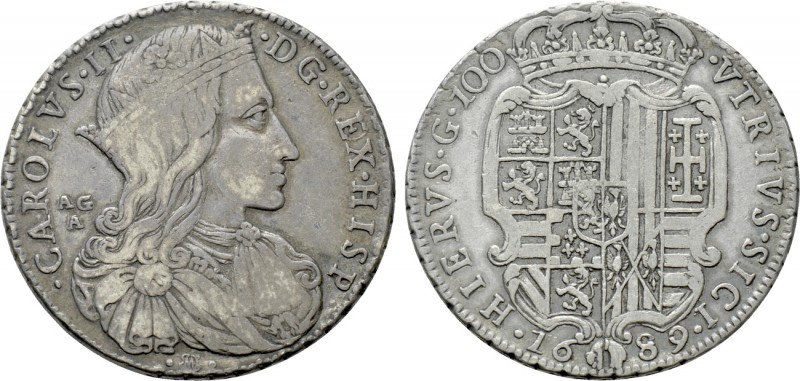 ITALY. Naples. Charles II of Spain (1665-1700). Ducato or 100 Grana (1689). 

...