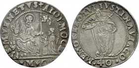 ITALY. Venice. Alvise I Mocenigo (1570-1577). 2 Lire or 40 Soldi con Santa Giustina.