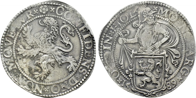 NETHERLANDS. Holland. Lion Dollar or Leeuwendaalder (1589). 

Obv: MO NO ARG O...