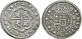 SPAIN. Philip V (Second reign, 1725-1746). 2 Reales (1725-J). Sevilla.