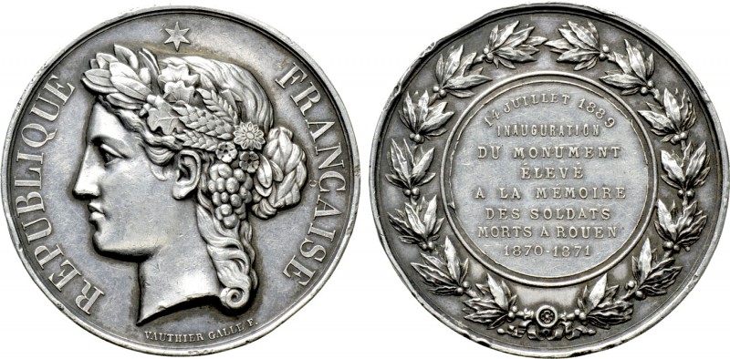 FRANCE. Silver Medal (1889). By Vauthier Galle. Commemorating the Dedication of ...