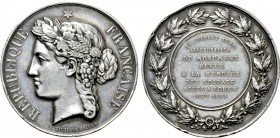 FRANCE. Silver Medal (1889). By Vauthier Galle. Commemorating the Dedication of the Monument to the Soldiers at Rouen.