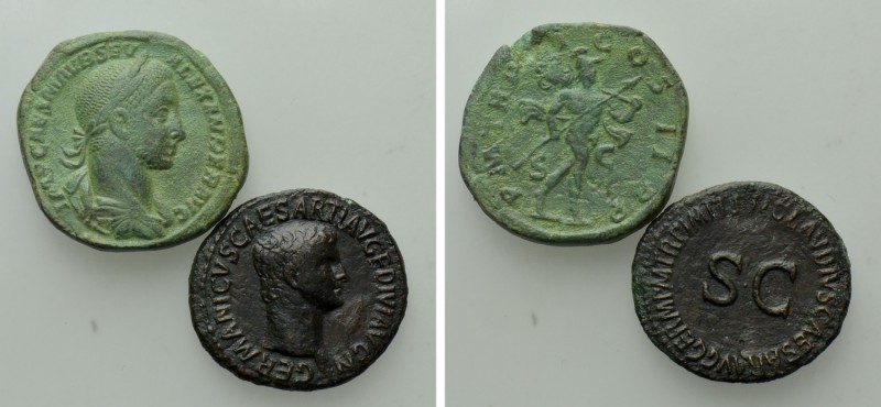 2 Roman Coins. 

Obv: .
Rev: .

. 

Condition: See picture.

Weight: g....