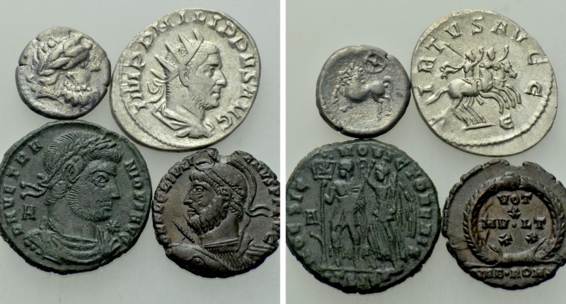 4 Ancient Coins. 

Obv: .
Rev: .

. 

Condition: See picture.

Weight: ...