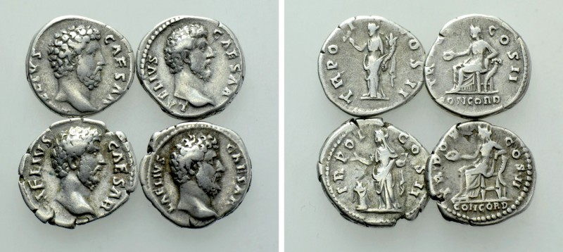 4 Denari of Aelius Caesar. 

Obv: .
Rev: .

. 

Condition: See picture.
...