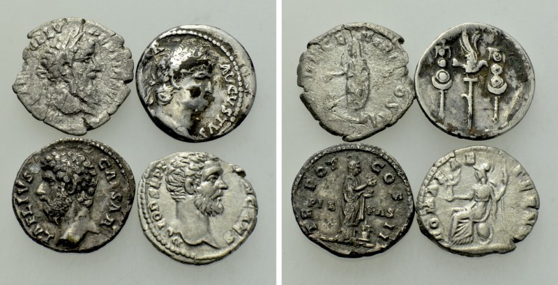 4 Scarce Emperors: Didius Julianus, Aelius, Clodius Albinus and Nero. 

Obv: ....