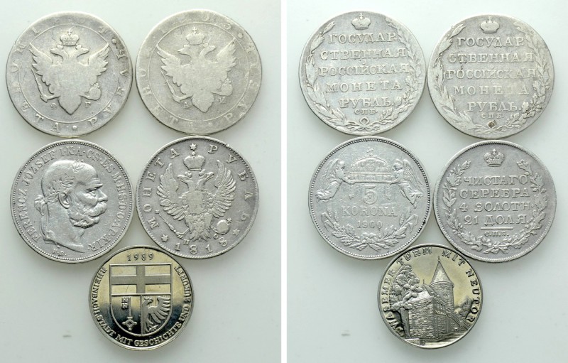 5 Modern Coins; Russia and Hungary. 

Obv: .
Rev: .

. 

Condition: See p...