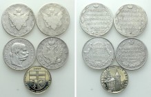 5 Modern Coins; Russia and Hungary.