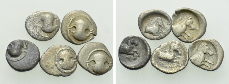 5 Coins of Tanagra from the BCD Collection.

Obv: .
Rev: .

.

With 4 Col...