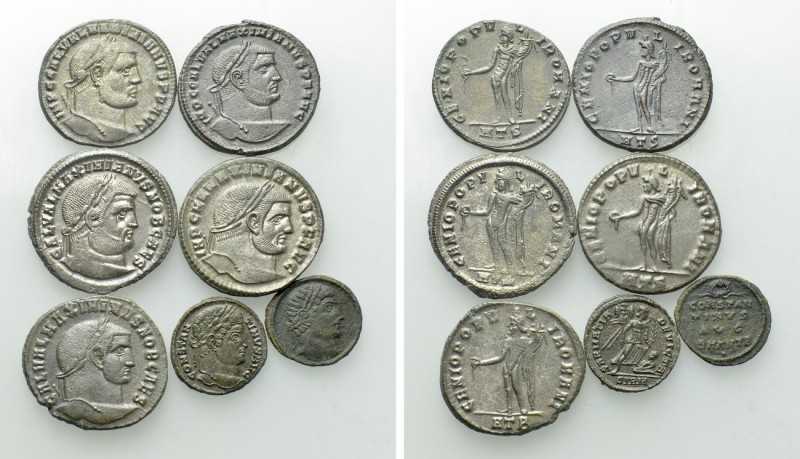 7 Late Roman Coins. 

Obv: .
Rev: .

. 

Condition: See picture.

Weigh...