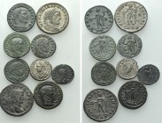 9 Late Roman Coins; including an Argenteus of Licinius.