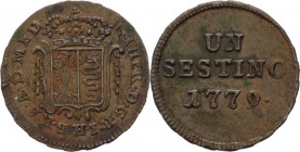 Milano - Maria Teresa d'Asburgo (1740-1780) - Sestino 1779 - Zecca di Milano - CNI 133 - Cu - gr.1,27

qSPL

SPEDIZIONE SOLO IN ITALIA - SHIPPING ...