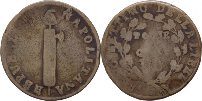 Napoli - Repubblica Napoletana (1799) - 4 Tornesi 1799 - Gig.5 - Cu - gr. 10,87...