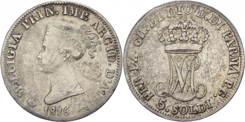 Parma - Maria Luigia (1815-1847) - 5 soldi 1815 - MIR# 1097 - Ag 

MB 

SPED...