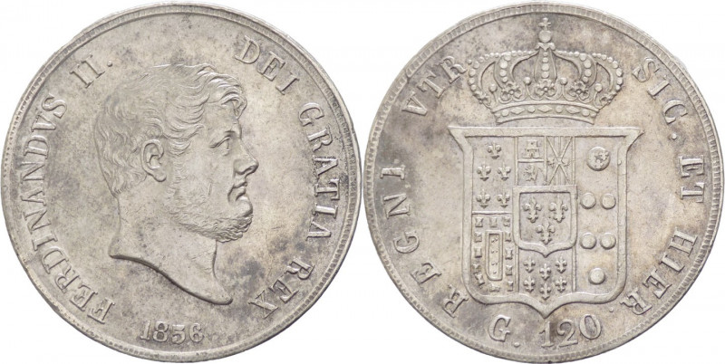 Regno delle Due Sicilie - Ferdinando II (1830-1859) Piastra 120 Grana 1856 del V...