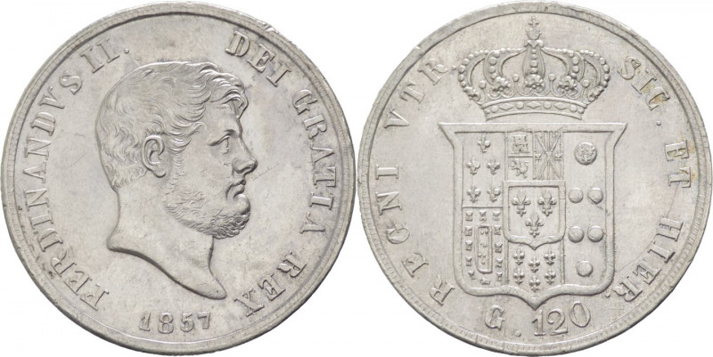 Regno delle Due Sicilie - Ferdinando II (1830-1859) Piastra 120 Grana 1857 del V...