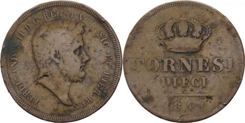 Regno delle Due Sicilie - Ferdinando II (1830-1859) 10 Tornesi 1841 - Zecca di N...