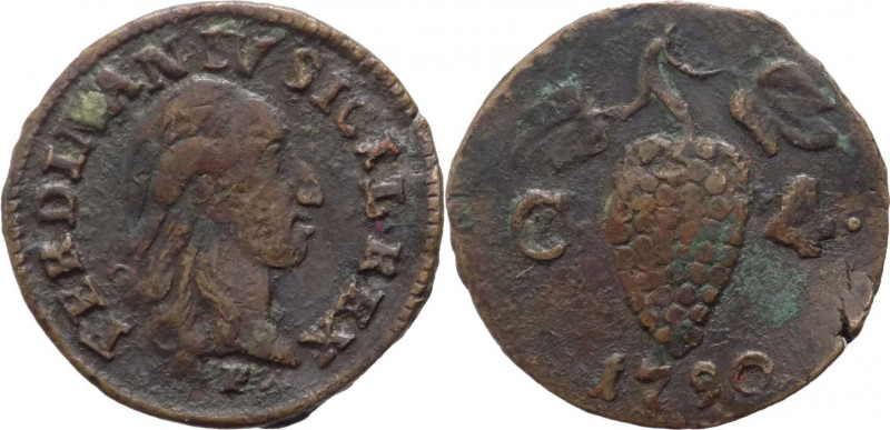 Regno di Napoli - Ferdinando IV (1759-1816) 4 Cavalli 1790 - Gig.167a - Cu - gr....